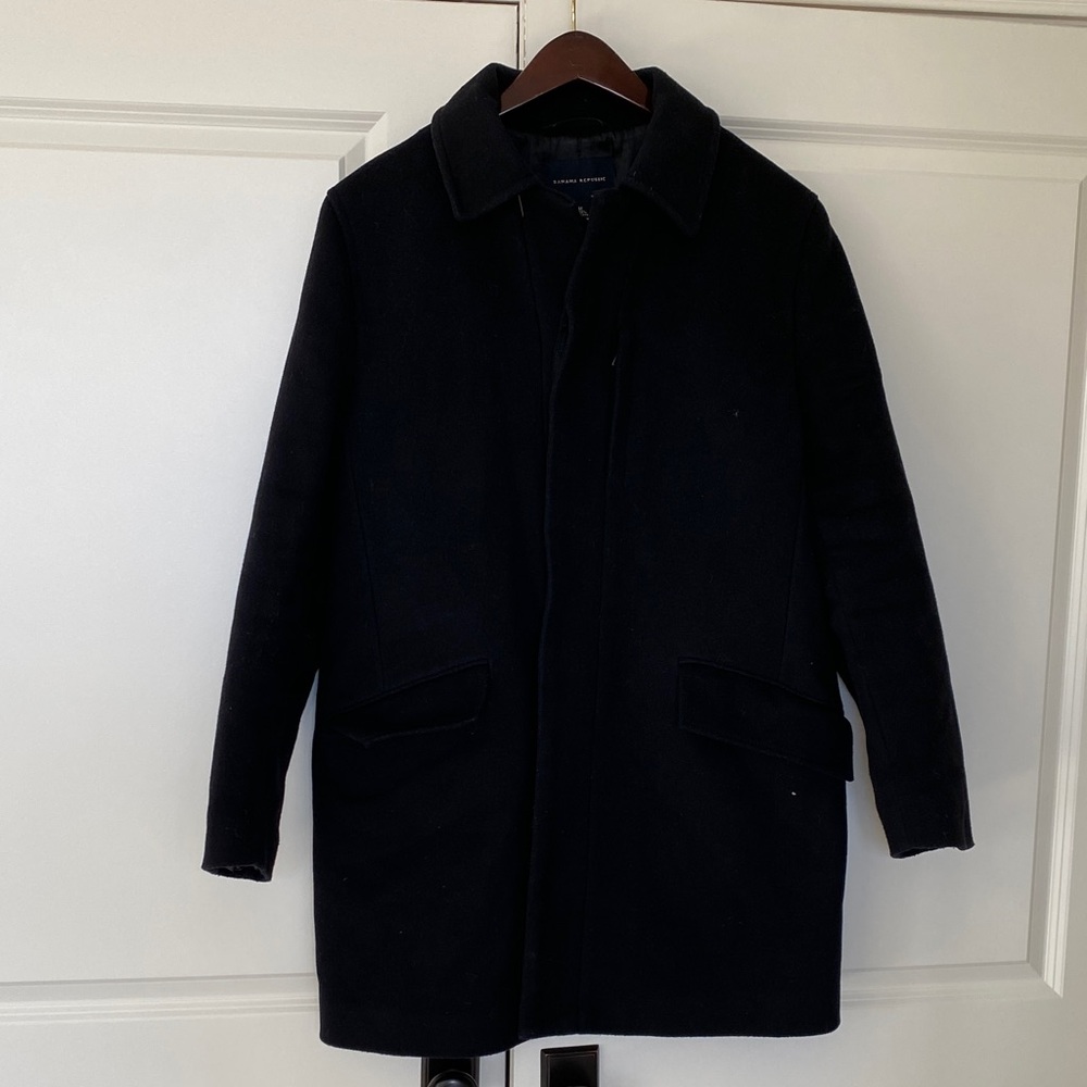 Banana Republic Men's Black Wool Coat